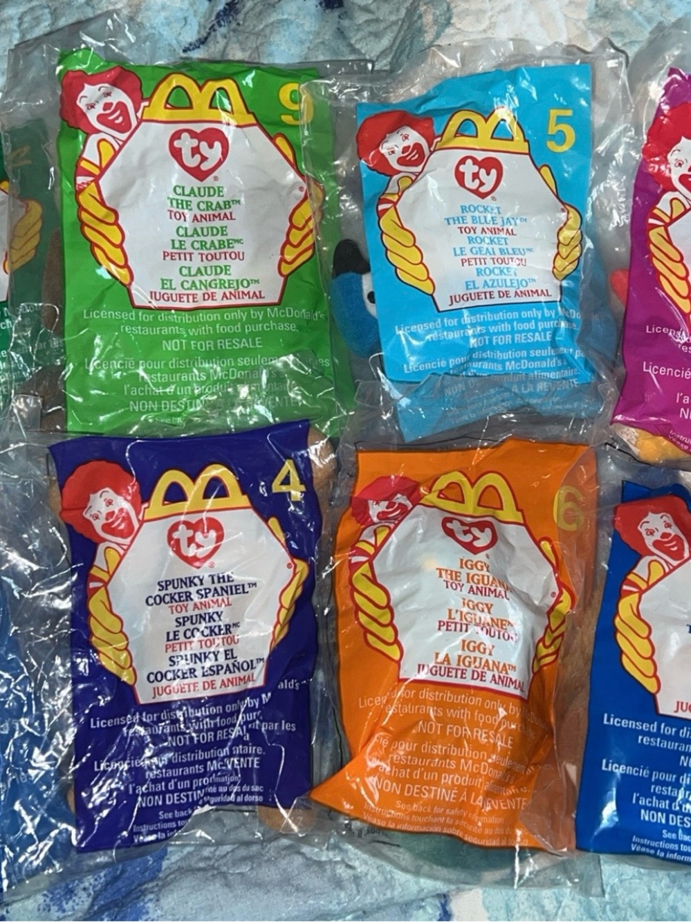 Vintage McDonald's Ty Beanie Babies 1999 Set of 8 Unopened Rare Items